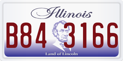 IL license plate B843166
