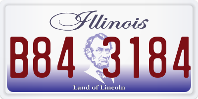 IL license plate B843184