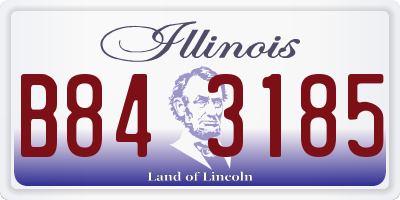 IL license plate B843185