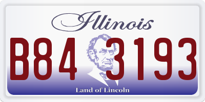 IL license plate B843193