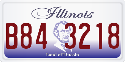 IL license plate B843218