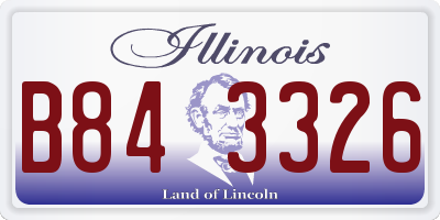 IL license plate B843326