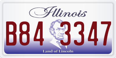 IL license plate B843347
