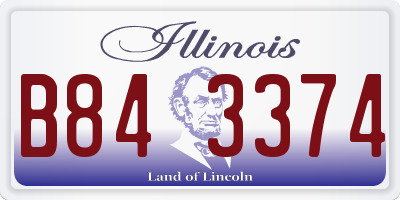 IL license plate B843374