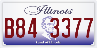 IL license plate B843377