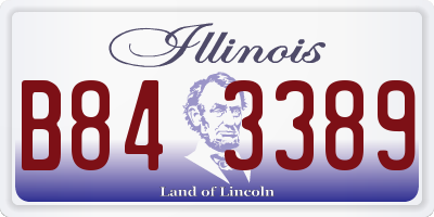 IL license plate B843389