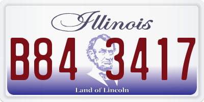 IL license plate B843417