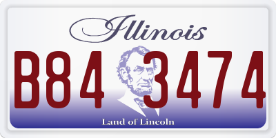IL license plate B843474