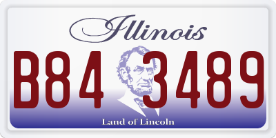 IL license plate B843489