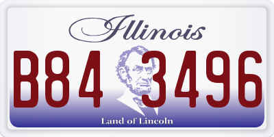 IL license plate B843496
