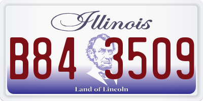 IL license plate B843509