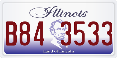 IL license plate B843533