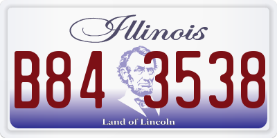 IL license plate B843538