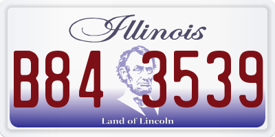 IL license plate B843539