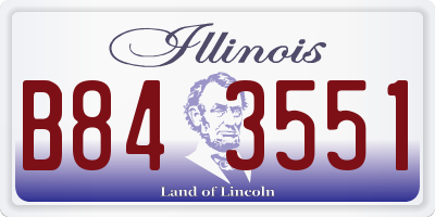 IL license plate B843551