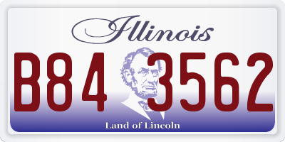 IL license plate B843562