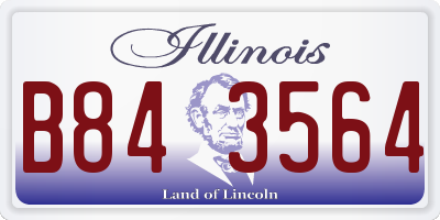 IL license plate B843564