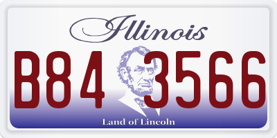 IL license plate B843566