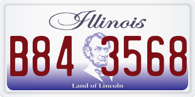 IL license plate B843568