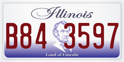 IL license plate B843597