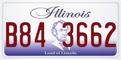 IL license plate B843662