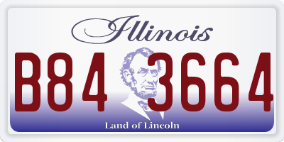 IL license plate B843664
