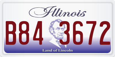 IL license plate B843672