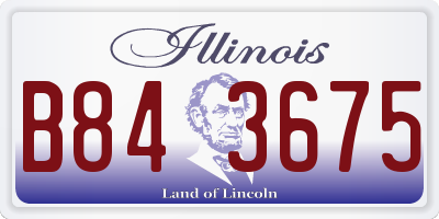 IL license plate B843675