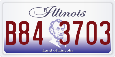 IL license plate B843703