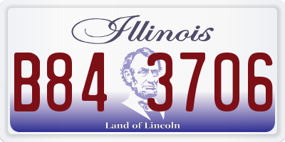 IL license plate B843706