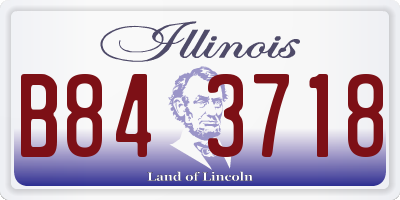 IL license plate B843718