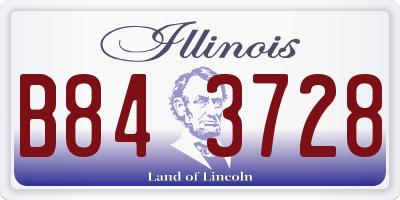IL license plate B843728