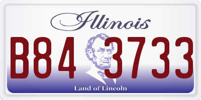 IL license plate B843733