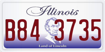 IL license plate B843735
