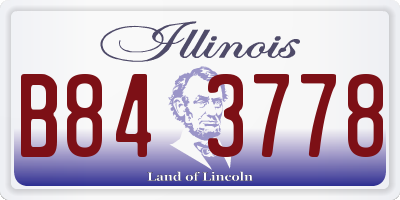 IL license plate B843778