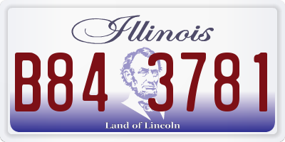 IL license plate B843781
