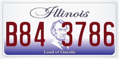 IL license plate B843786