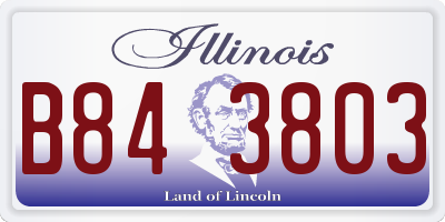 IL license plate B843803