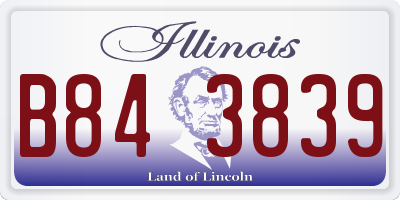 IL license plate B843839