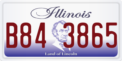 IL license plate B843865