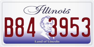 IL license plate B843953