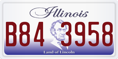 IL license plate B843958