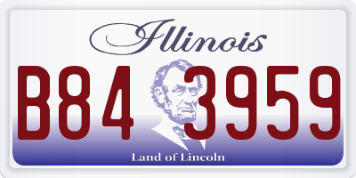 IL license plate B843959