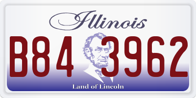 IL license plate B843962