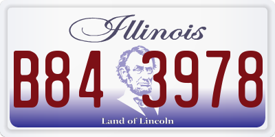 IL license plate B843978