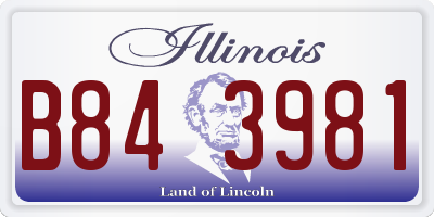 IL license plate B843981