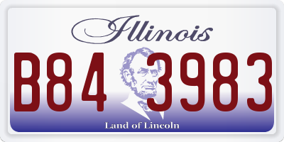 IL license plate B843983