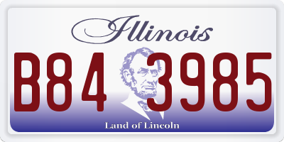 IL license plate B843985