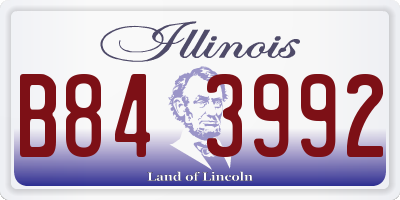 IL license plate B843992