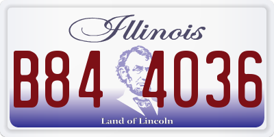 IL license plate B844036